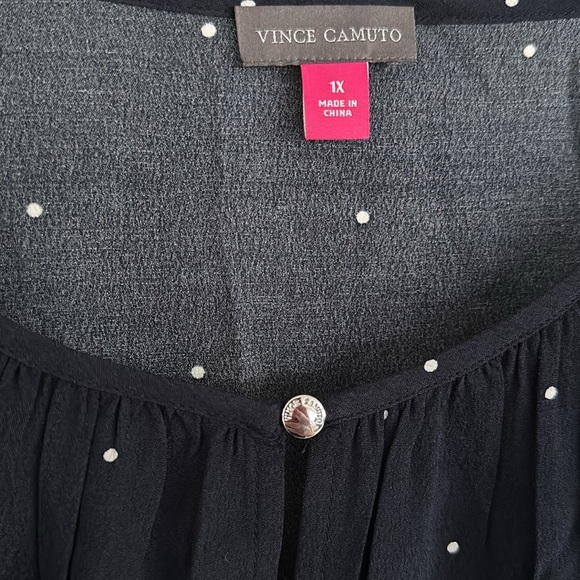 Vince Camuto polka dot flutter sleeve blouse - Picture 3 of 3